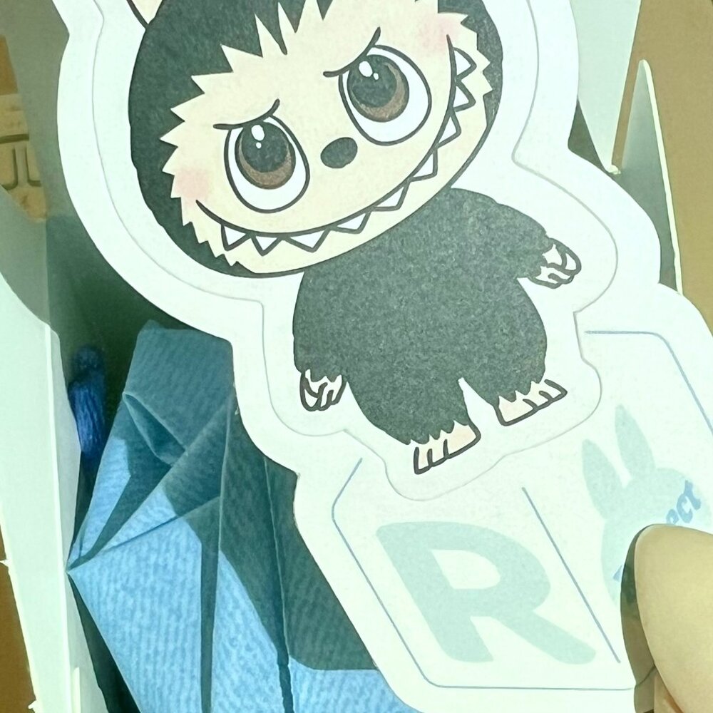 POP MART Labubu Pin for Love Letter R Vinyl Plush Pendant Black The Monsters NEW